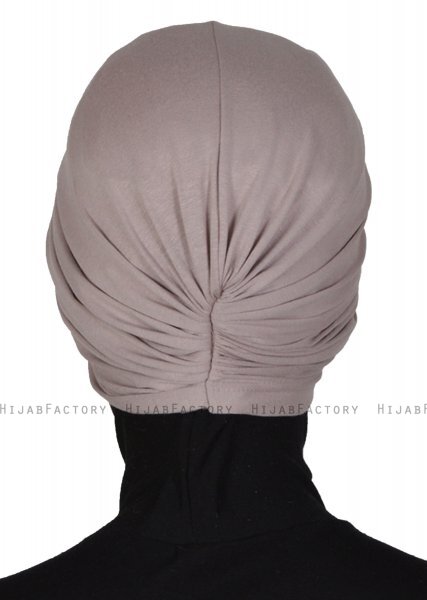 Fiona - Turbante Di Cotone Taupe - Ayse Turban