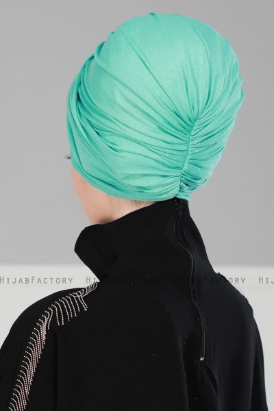 Fiona - Turbante Di Cotone Turchese - Ayse Turban