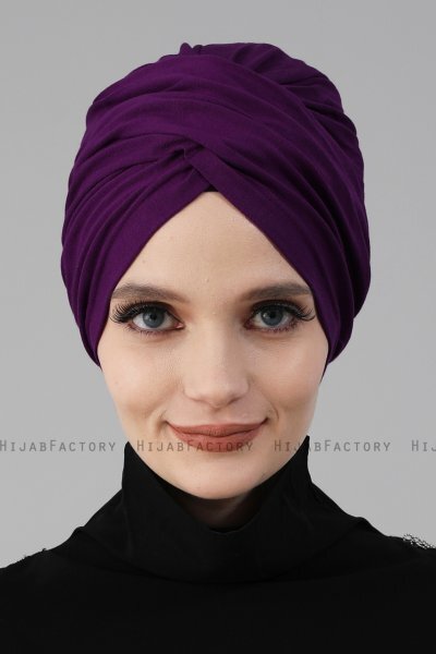 Fiona - Turbante Di Cotone Viola - Ayse Turban