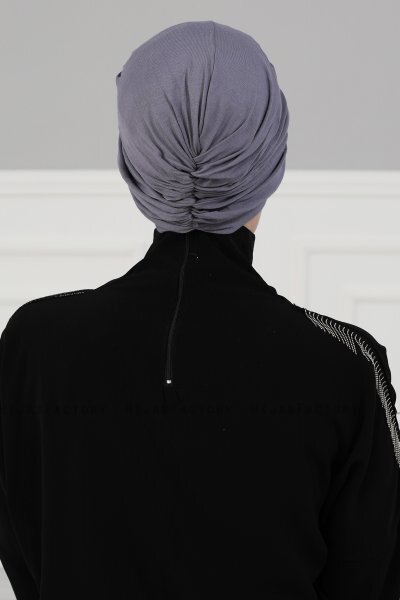 Fiona - Turbante Di Cotone Grigio - Ayse Turban