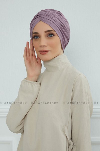 Fiona - Turbante Di Cotone Lilac