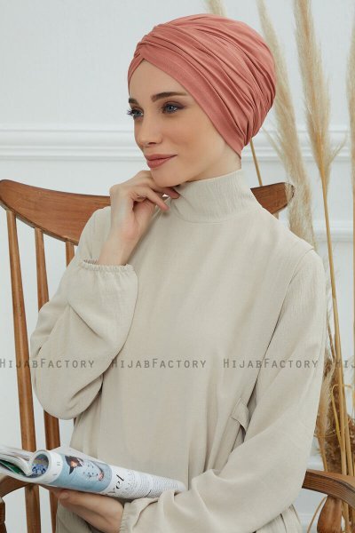 Fiona - Turbante Di Cotone Salmone
