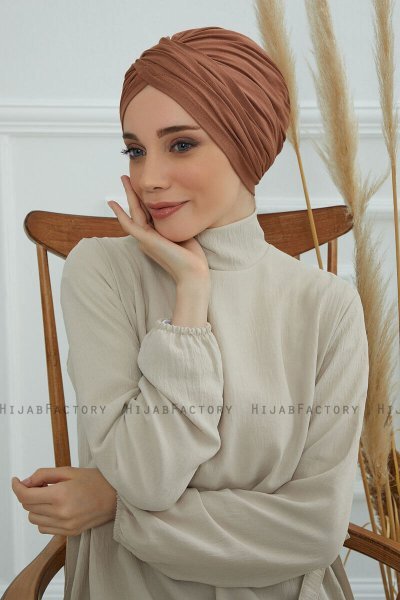 Fiona - Turbante Di Cotone Caramel