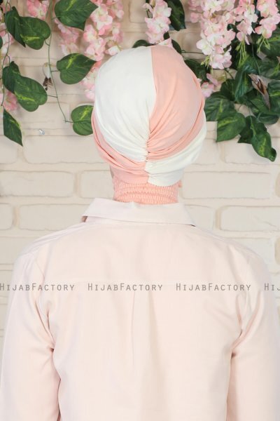 Fiona - Turbante Di Cotone Rosa Antico & Creme