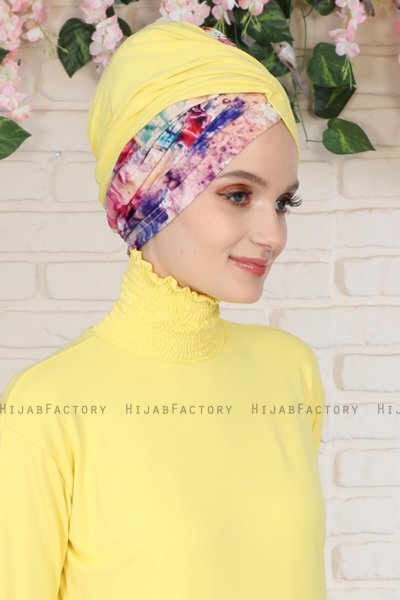 Fiona - Turbante Di Cotone Yellow Paint