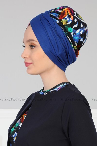 Fiona - Turbante Di Cotone Blu Galaxy