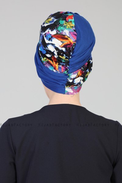 Fiona - Turbante Di Cotone Blu Galaxy