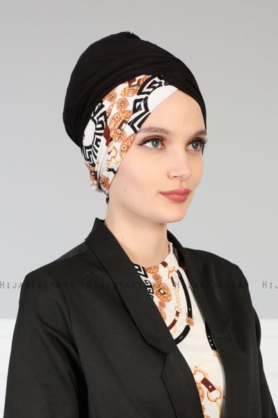 Fiona - Turbante Di Cotone Black Elegant