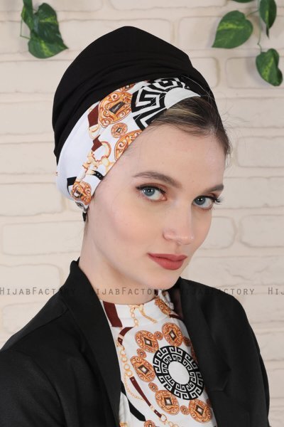Fiona - Turbante Di Cotone Black Elegant