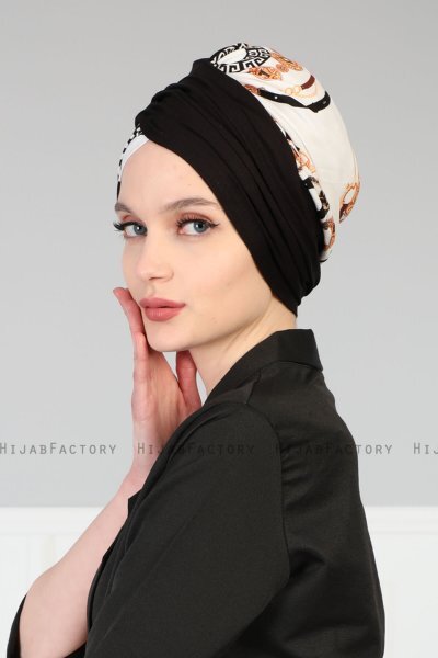 Fiona - Turbante Di Cotone Black Elegant