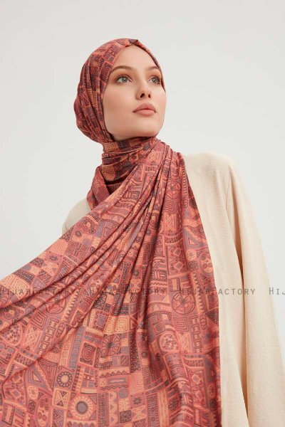 Gulya - Hijab Fantasia Rosso Mattone