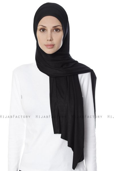 Farah - Hijab Jersey Nero