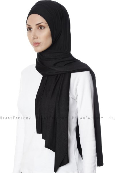 Farah - Hijab Jersey Nero
