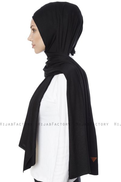 Farah - Hijab Jersey Nero