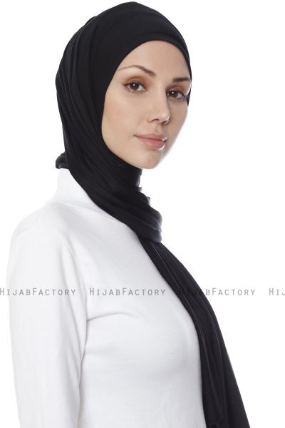 Farah - Hijab Jersey Nero