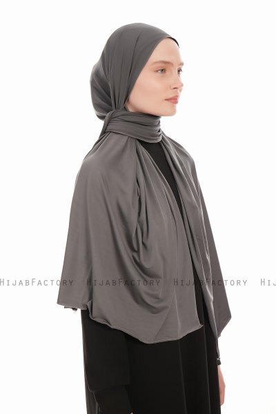 Farah - Hijab Jersey Grigio Scuro