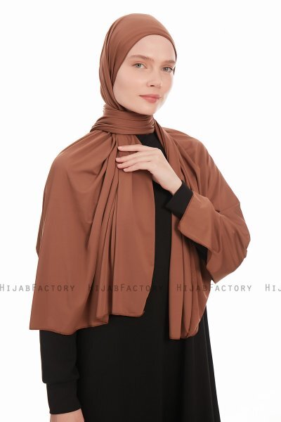 Farah - Hijab Jersey Marrone