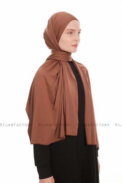 Farah - Hijab Jersey Marrone