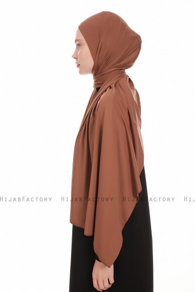 Farah - Hijab Jersey Marrone