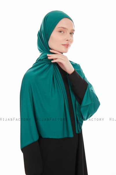Farah - Hijab Jersey Verde Scuro