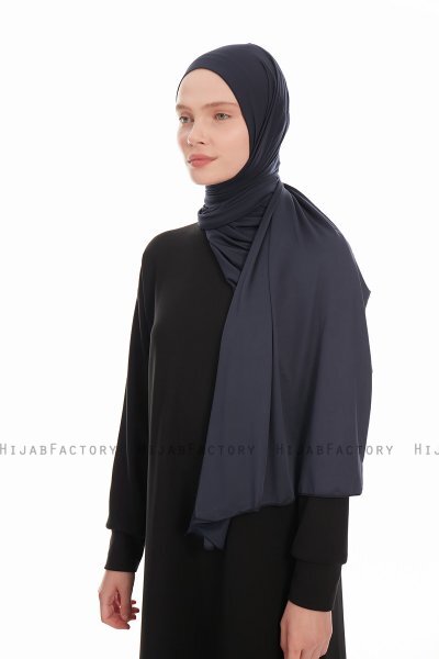 Farah - Hijab Jersey Blu Navy
