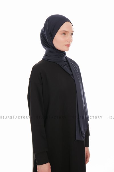 Farah - Hijab Jersey Blu Navy