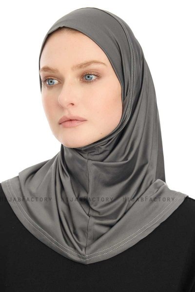 Yazmin - Hijab Amira Grigio Scuro Ready To Wear