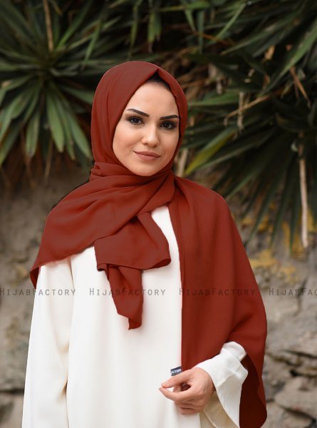 Alida - Hijab Di Cotone Marrone Scuro - Mirach