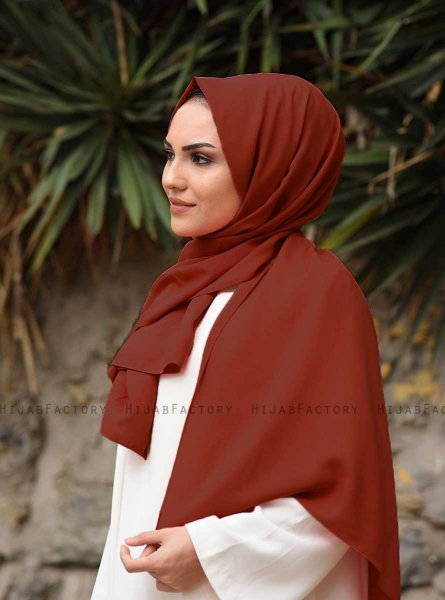 Alida - Hijab Di Cotone Marrone Scuro - Mirach