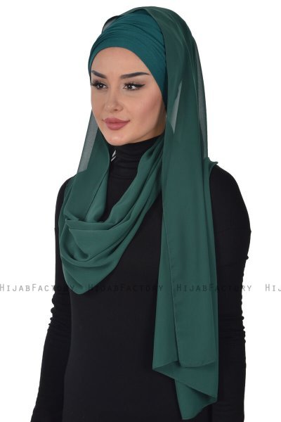 Alva - Hijab & Bonnet Pratico Verde Scuro