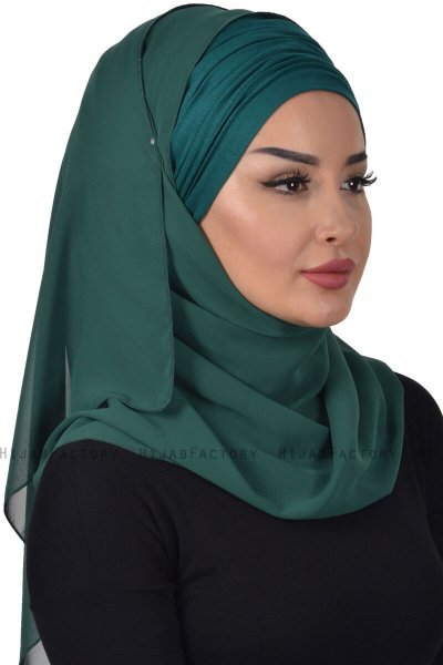 Alva - Hijab & Bonnet Pratico Verde Scuro
