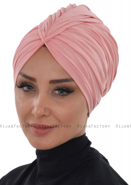Amy - Turbante Di Cotone Rosa Antico - Ayse Turban