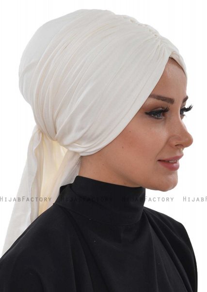 Amy - Turbante Di Cotone Bianco Sporco - Ayse Turban
