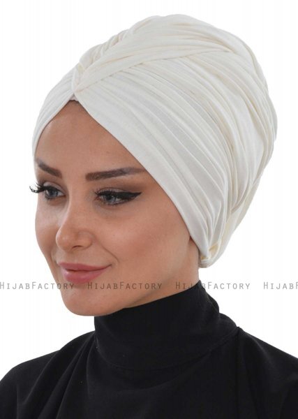 Amy - Turbante Di Cotone Bianco Sporco - Ayse Turban