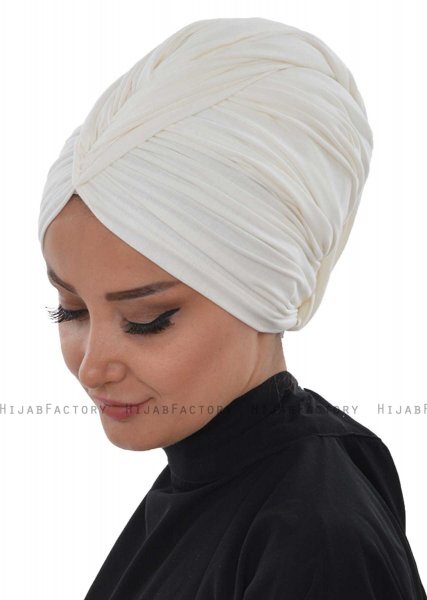 Amy - Turbante Di Cotone Bianco Sporco - Ayse Turban