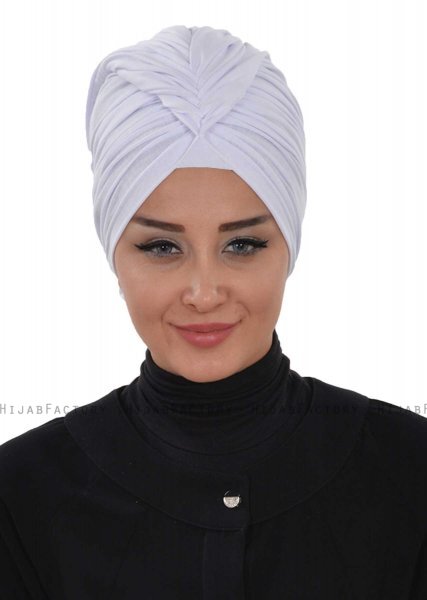 Amy - Turbante Di Cotone Bianca - Ayse Turban