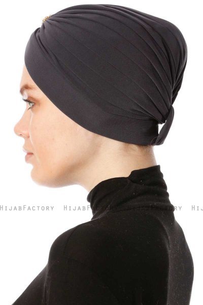 Arwa - Turbante Crepe Chiffon Antracite - Sehr-i Sal