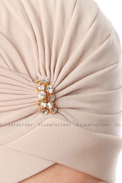 Arwa - Turbante Crepe Chiffon Beige - Sehr-i Sal