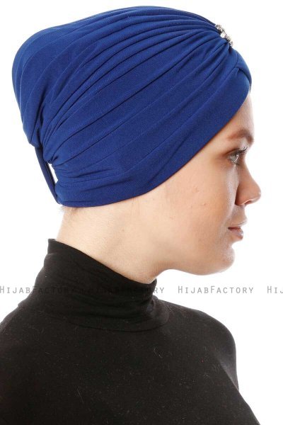 Arwa - Turbante Crepe Chiffon Blu - Sehr-i Sal