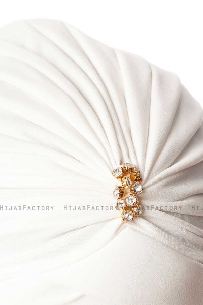 Arwa - Turbante Crepe Chiffon Creme - Sehr-i Sal