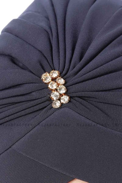 Arwa - Turbante Crepe Chiffon Blu Navy - Sehr-i Sal