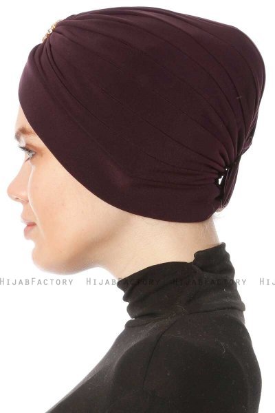 Arwa - Turbante Crepe Chiffon Prugna - Sehr-i Sal