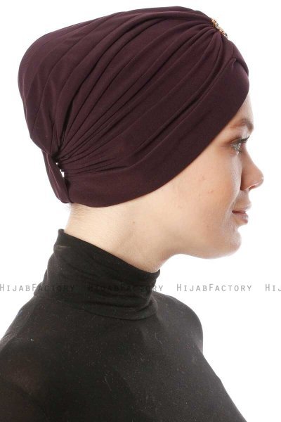 Arwa - Turbante Crepe Chiffon Prugna - Sehr-i Sal