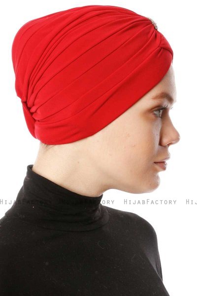 Arwa - Turbante Crepe Chiffon Rosso - Sehr-i Sal