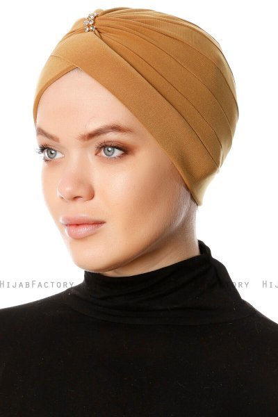 Arwa - Turbante Crepe Chiffon Mostarda - Sehr-i Sal
