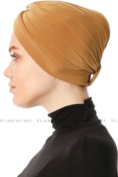 Arwa - Turbante Crepe Chiffon Mostarda - Sehr-i Sal