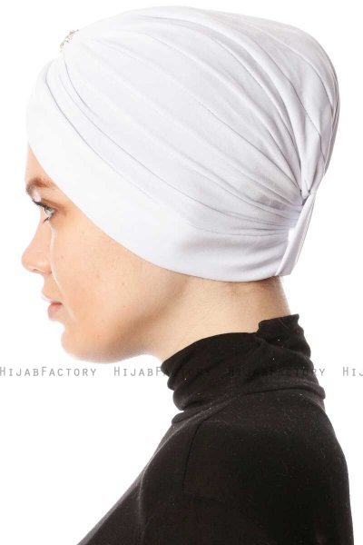 Arwa - Turbante Crepe Chiffon Bianca - Sehr-i Sal