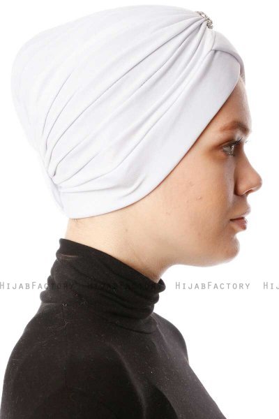 Arwa - Turbante Crepe Chiffon Bianca - Sehr-i Sal