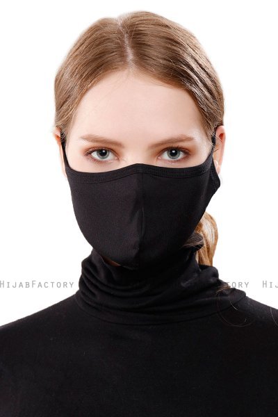 Asli - Hijab Sport Maschera Nero / Copertura Facciale
