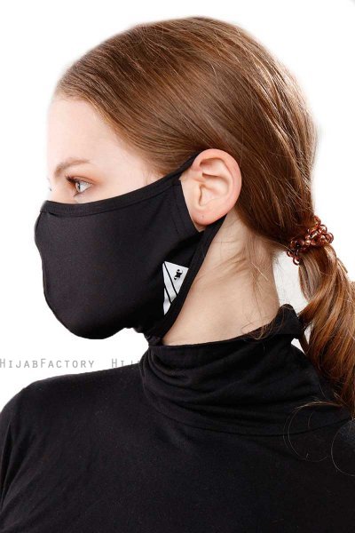 Asli - Hijab Sport Maschera Nero / Copertura Facciale